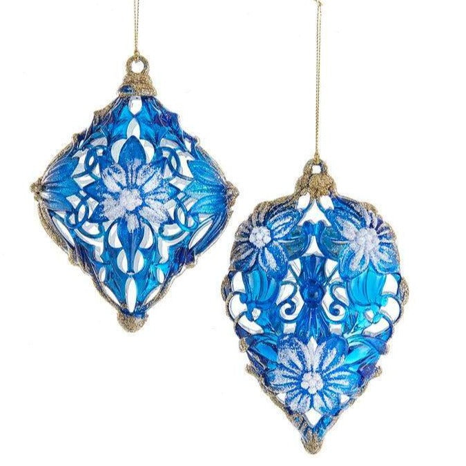 Kurt Adler Blue and White Diamond Acrylic Ornament | Putti Christmas Canada 