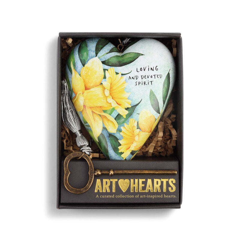 Demdaco "March" Daffodil Birth Flower Art Heart | Putti Celebrations