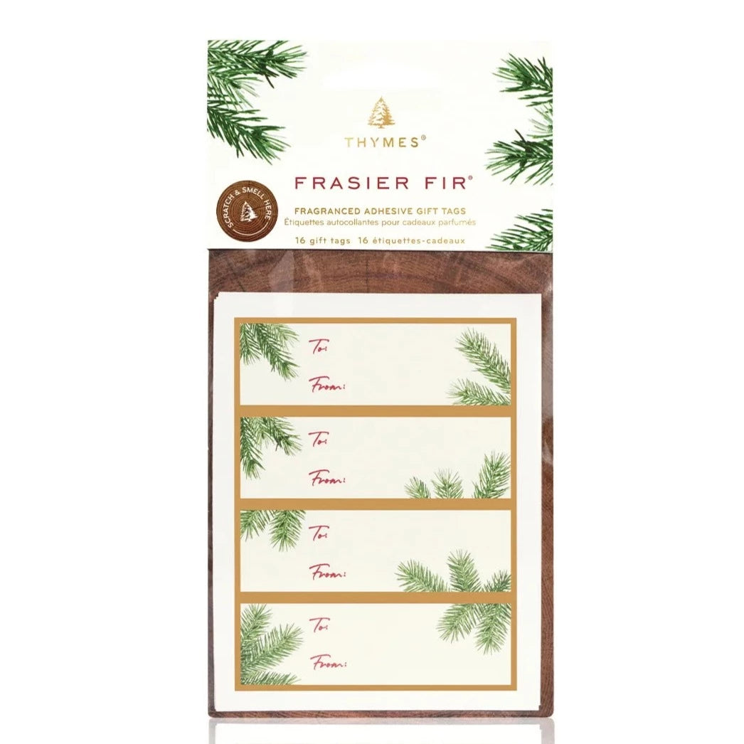 Thymes Frasier Fir Fragranced Adhesive Gift Tags | Putti Fine Furnishings