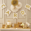 Ivory and Metallic Gold "Cards" Bunting, GR-Ginger Ray UK, Putti Fine Furnishings