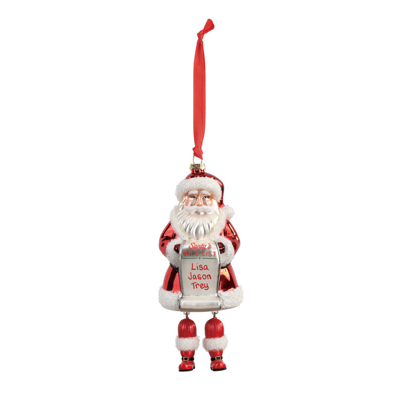 Demdaco Santa's Nice List Blown Glass Christmas Ornament | Putti Christmas