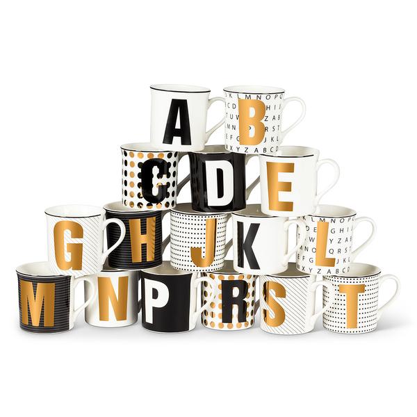 Graphic Letter Mugs