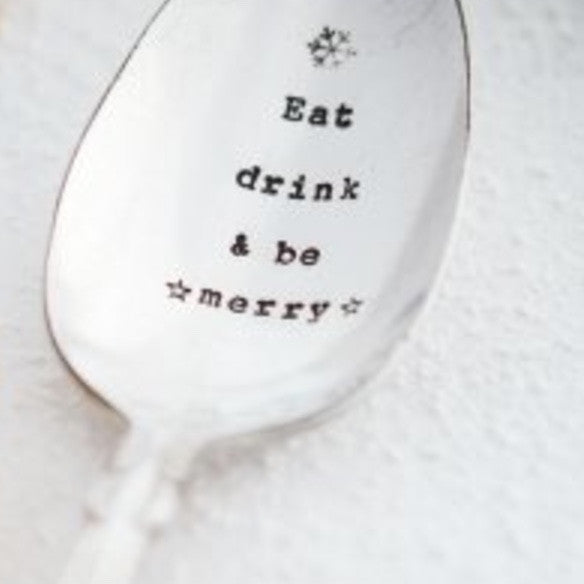 Christmas Hand Stamped Spoons