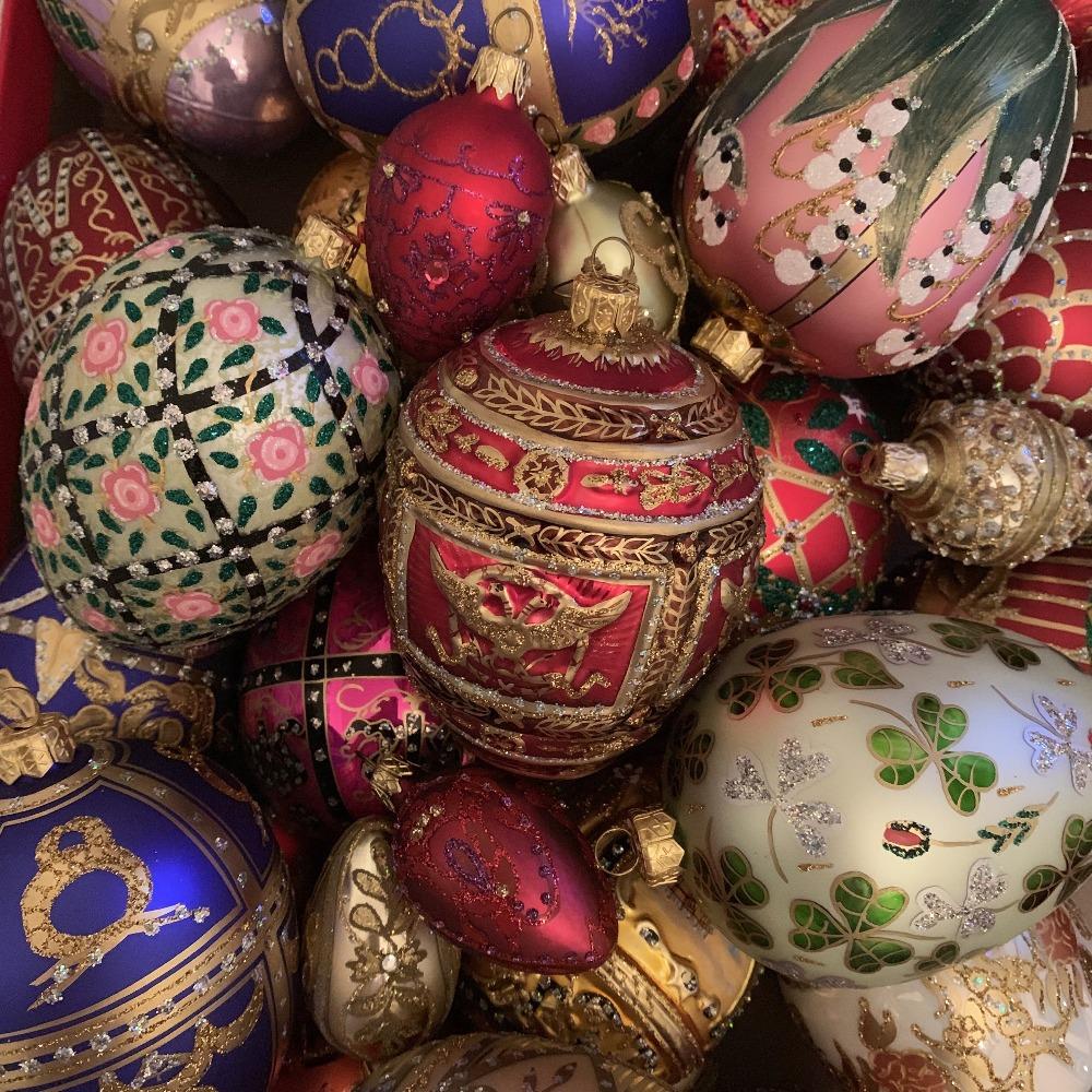 Faberge Glass Egg Ornaments