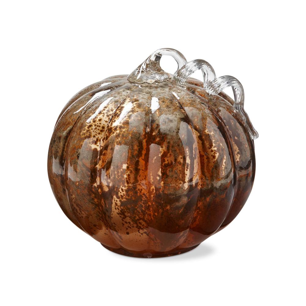 Antique Bronze Glass Pumpkin | Thanksgiving Putti Fine Furnishings 