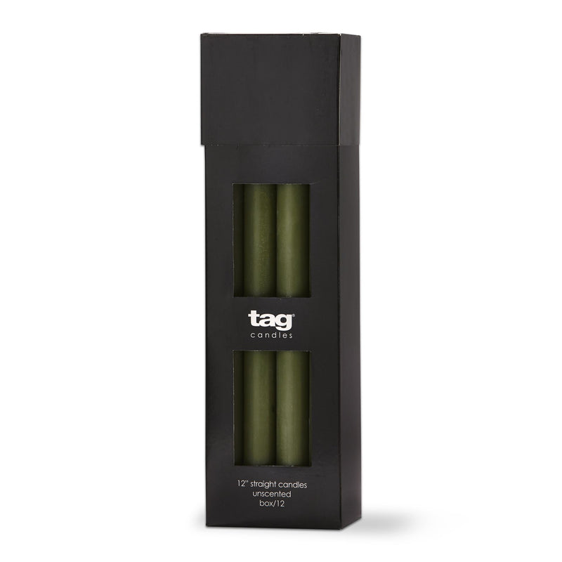 Straight Candles 12" - Olive