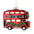London Bus with Robin Glass Ornament