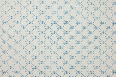 Hand Block Printed Wrapping Paper Sheets - Blue Bows