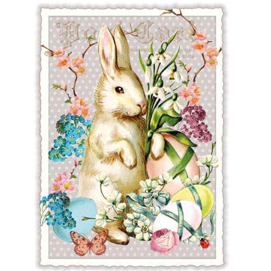 Bunny with Eggs Easter Post Card