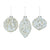 White Glitter with Gold Sequin Glass Ornament