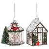 Greenhouse Glass Ornament with Red Watering Can | Putti Christmas Decorations