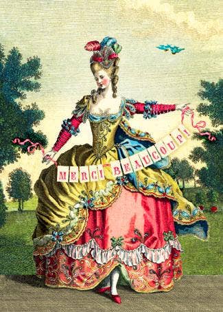Merci Beaucoup! Fancy Lady  Greeting Card
