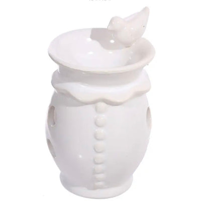 Ceramic Drinking Bird Burner - White