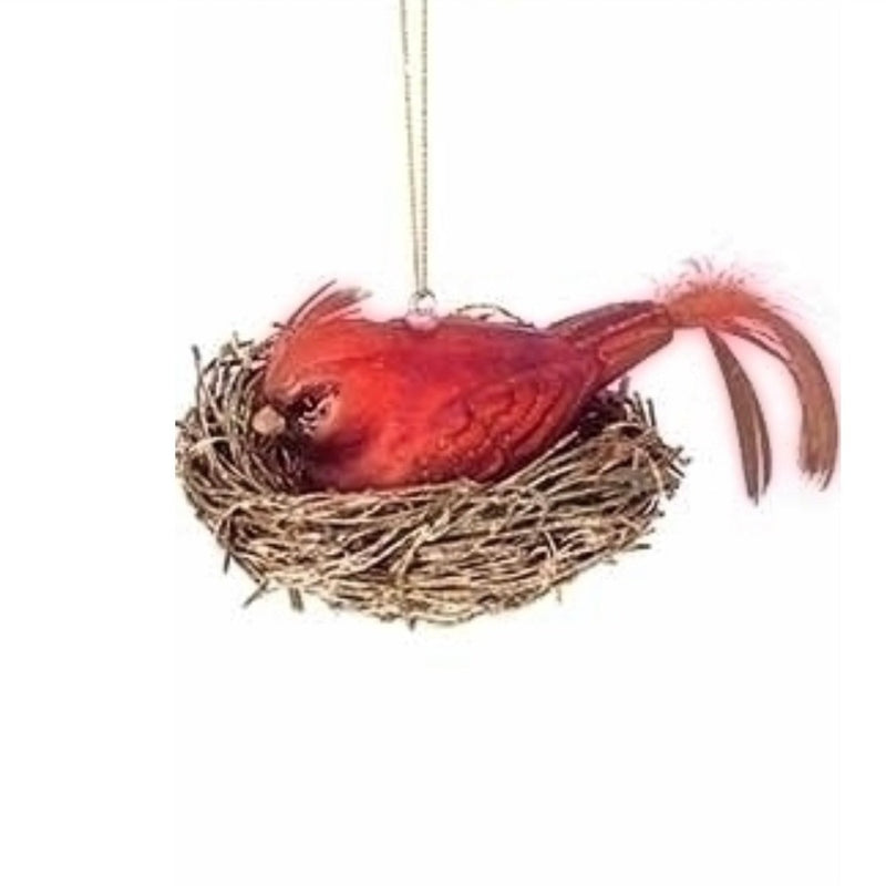 Red Cardinal in Nest Ornament