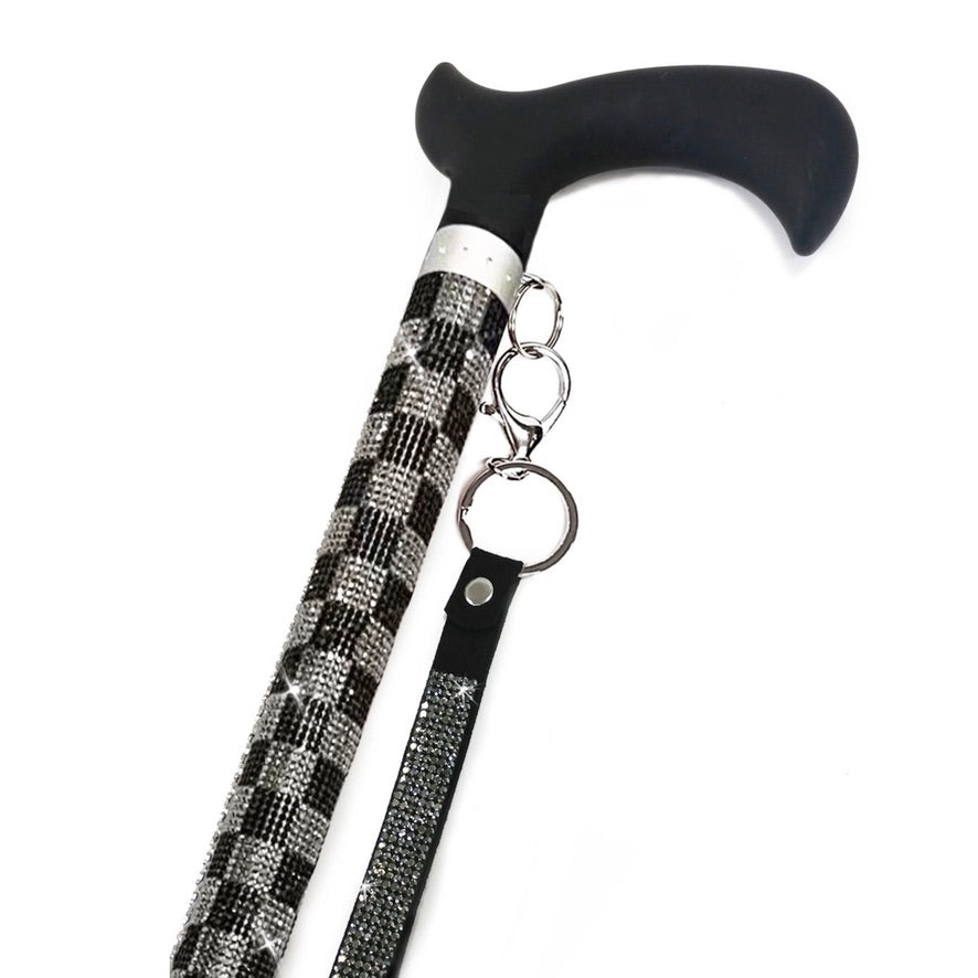 Jacqueline Kent "Sugar Cane"  Checkmate Black Adjustable Medical Cane | Putti 