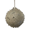 Silver Beaded Glass Ball Ornament