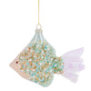 Aqua Beaded Glass Fish Ornament