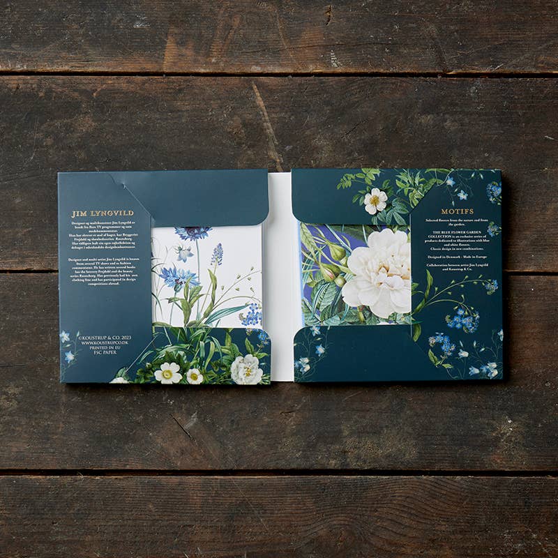 Blue Flower Garden Square Note Cards