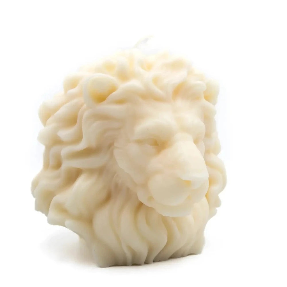 Lion Hean Pillar Candle - White | Putti Fine Furnishings 