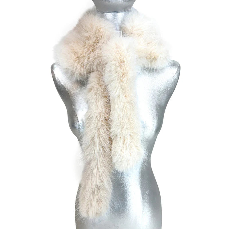 Faux Fur Stole - Cream | Putti Fine Fashions 