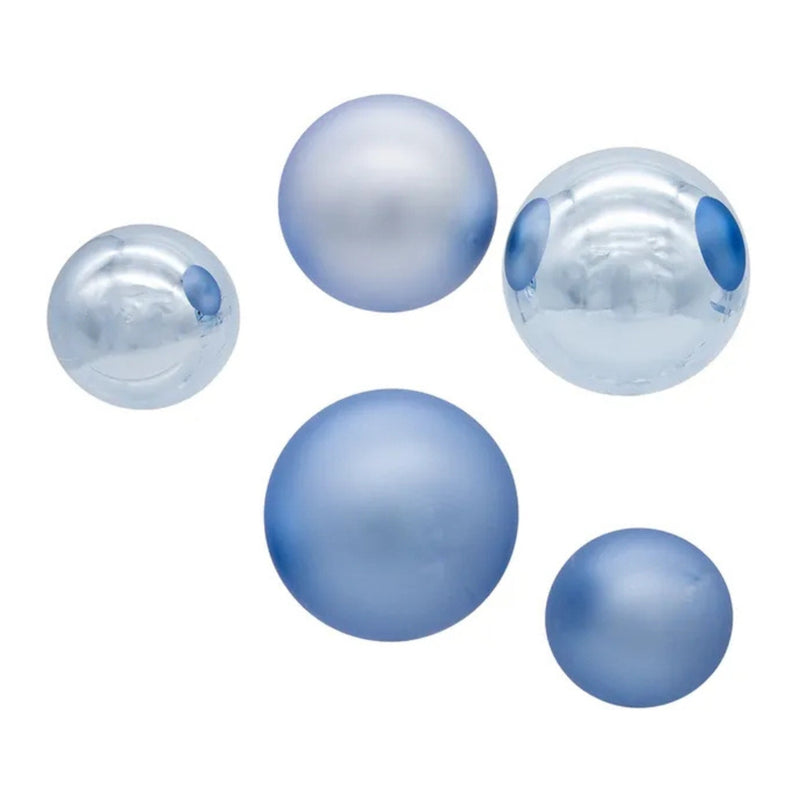 Kurt Adler Shiny and Matte Blue Glass Ornaments