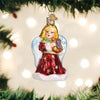 Old World Christmas Red Angel With Lyre Ornament