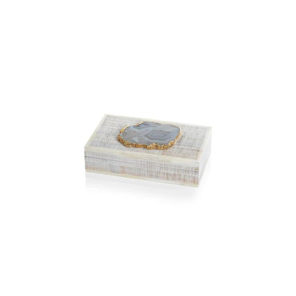 Zodax Bone Decorative Box with Agate Stone |  Putti Fine Furnishings