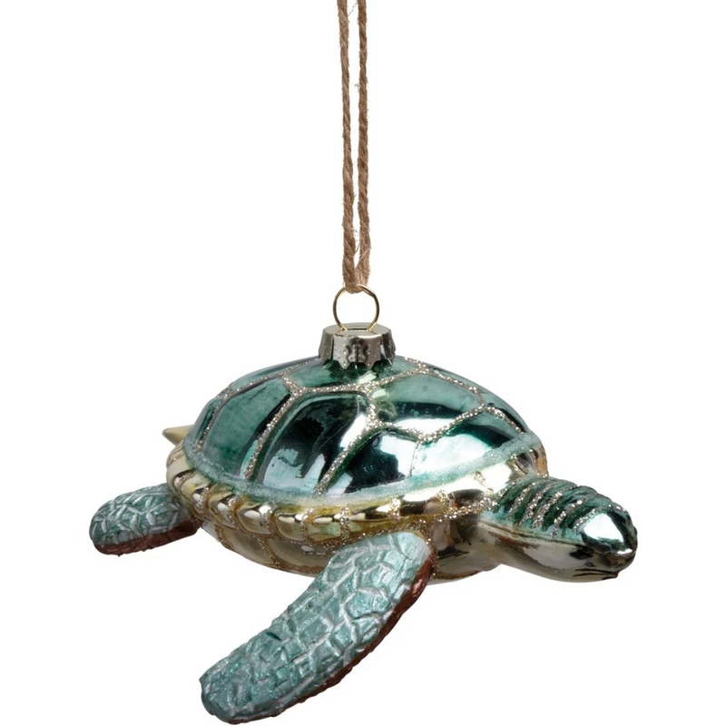 Sea Turtle Glass Ornament | Putti Christmas Decorations 