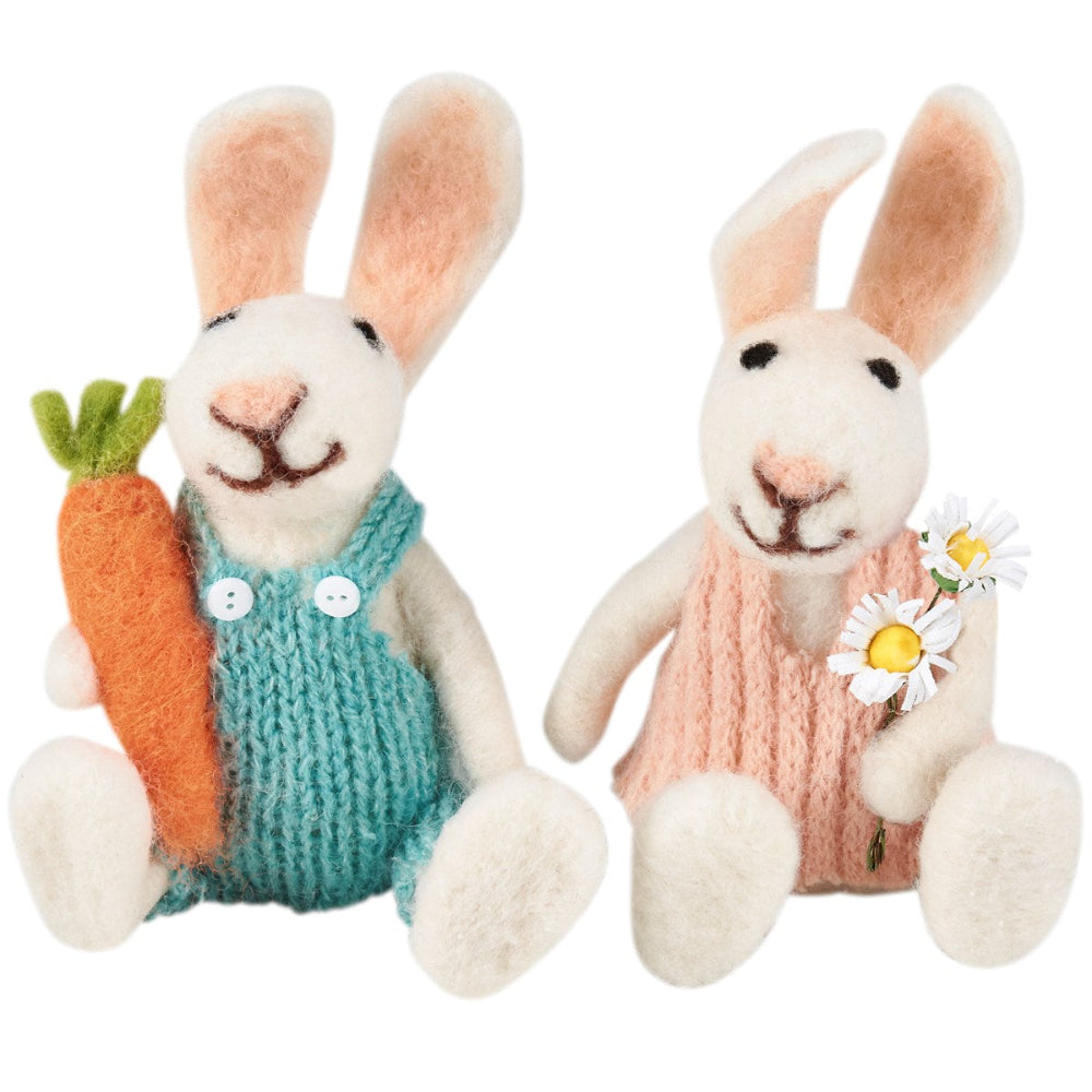 Primatives by Kathy Bunny Couple Critter | Putti Easter Decorations 