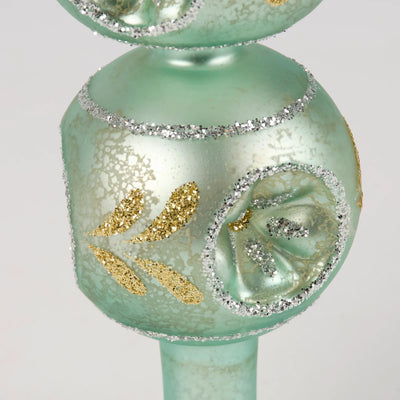Aqua Glass Finial Tree Topper | Putti Christmas Decorations