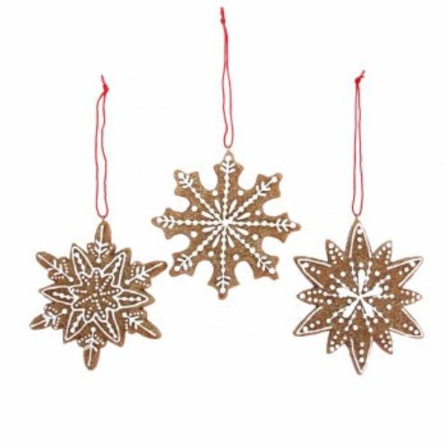 Gingerbread Snowflake Ornament | Putti Christmas Deorations 
