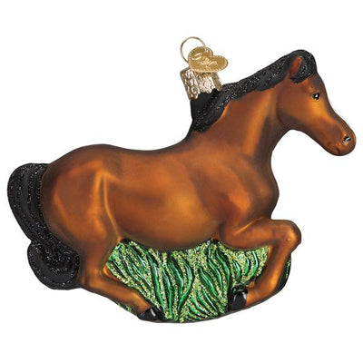 Old World Christmas Brown Mustang Horse Ornament | Putti Christmas Decorations