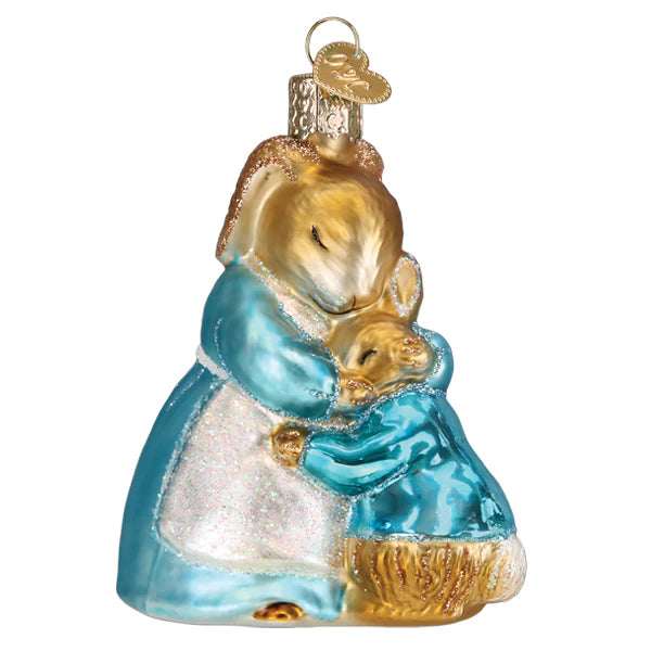 Old World Christmas Mrs. Rabbit And Peter Glass Ornament