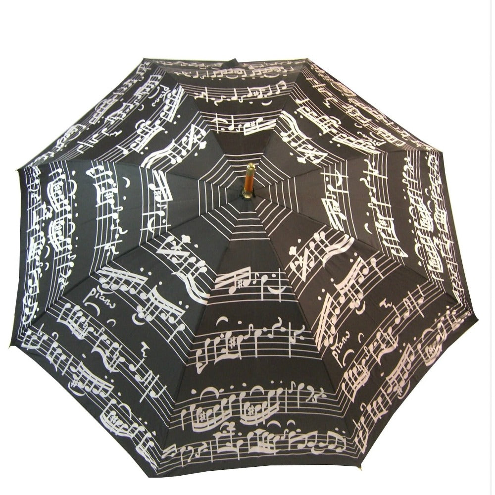 Black Music Notes Stick Umbrella