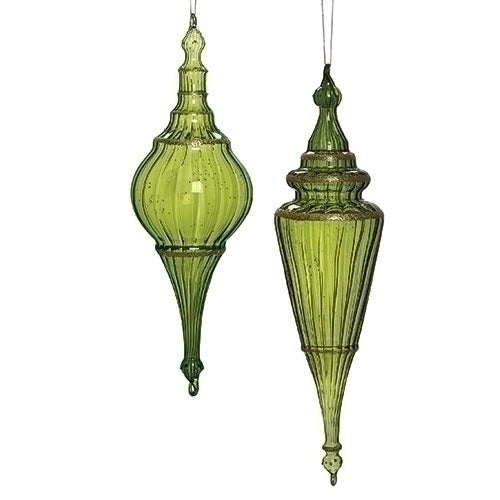 Green Finial Glass Ornament