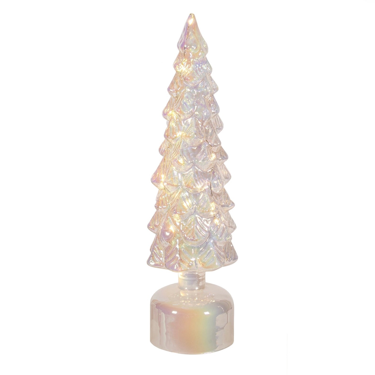 Clear Iridescent LED Spinning Tree | Putti Christmas Decorations 