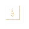 Hemstitch Script Initial Paper Cocktail Napkins - J