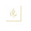 Hemstitch Script Initial Paper Cocktail Napkins - P