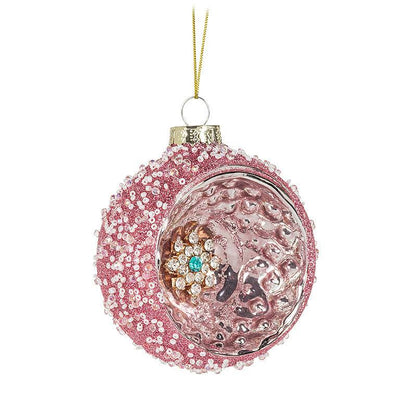 Pink Glitter Reflector Ball Ornament | Putti Christmas