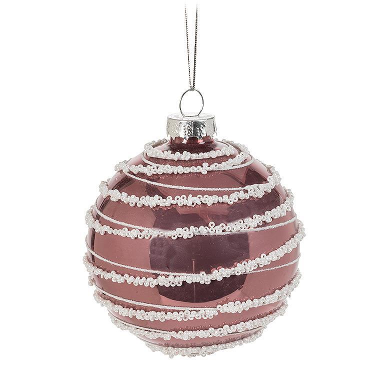 Rose Spiral Glass Ball Ornament | Putti Christmas Decorations 