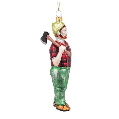 Lumberjack Glass Ornament | Putti Christmas Celebrations Canada