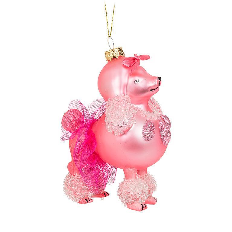 Pink Poodle withTutu Ornament | Putti Christmas Decorations 