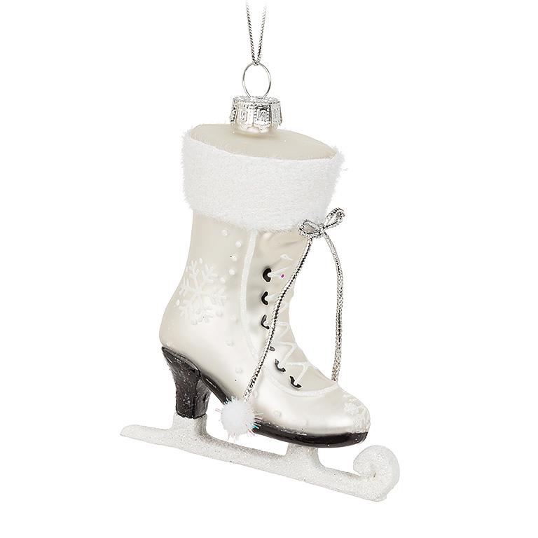 White Figure Skate Ornament