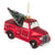 Red Truck with Tree Glass Ornament