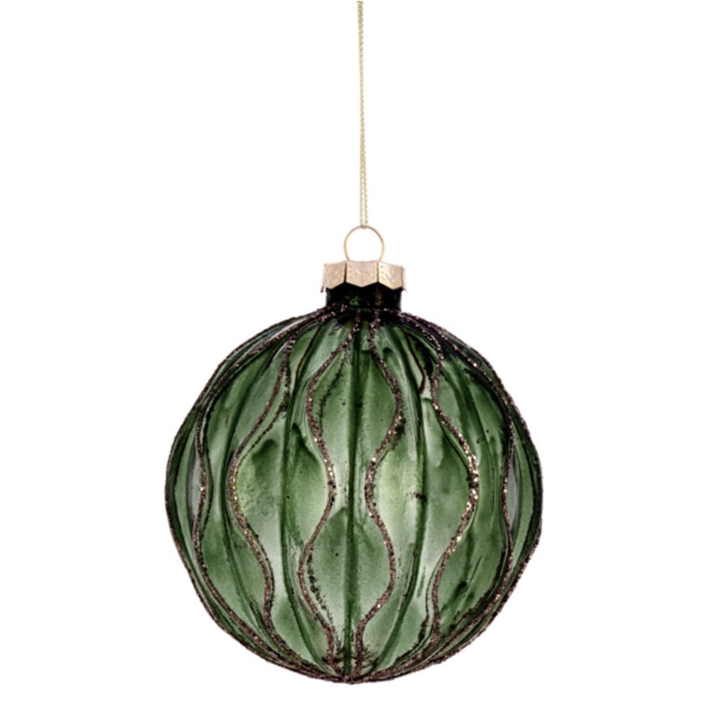 Green Frosted Ball Ornaments