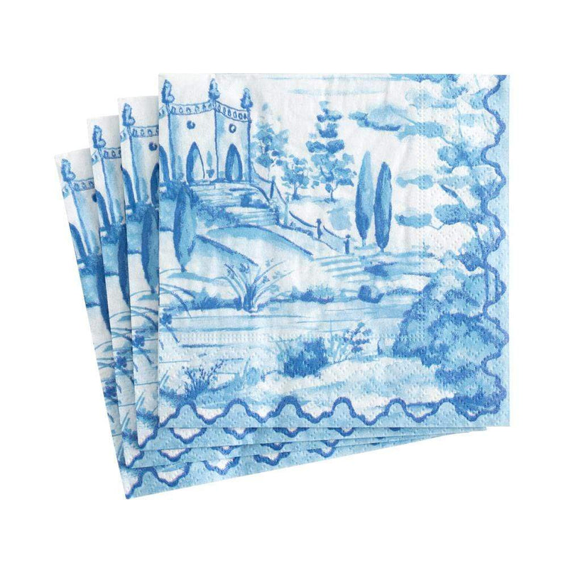 Tuscan Toile Blue Paper Napkins - Beverage | Putti Celebrations Canada 
