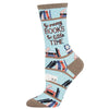 "Time for a Good Book" Ladies Socks - Blue