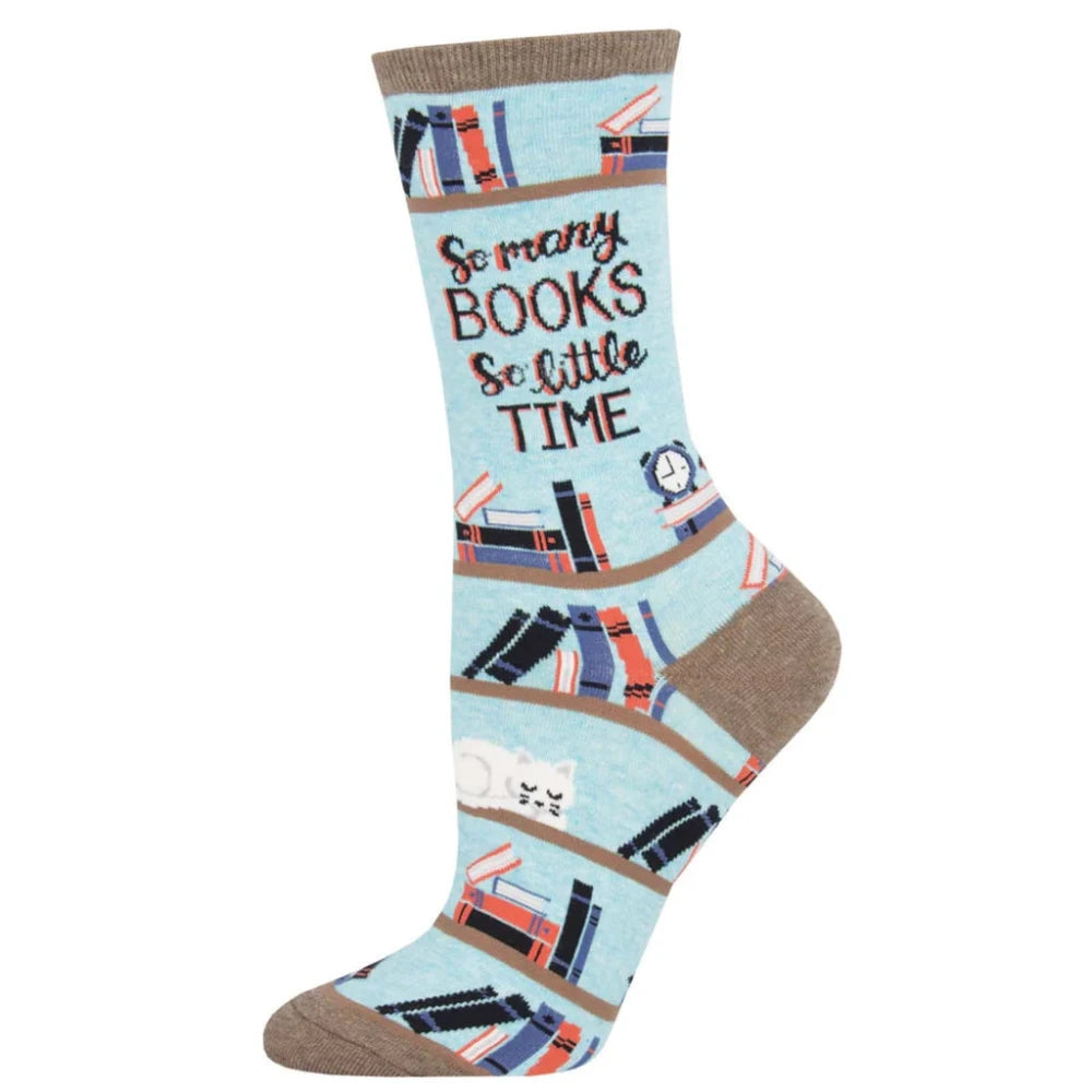 "Time for a Good Book" Ladies Socks - Blue