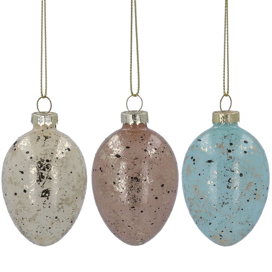 Gold Speckled Glass Egg Decoration | Putti Fine Furnishings 