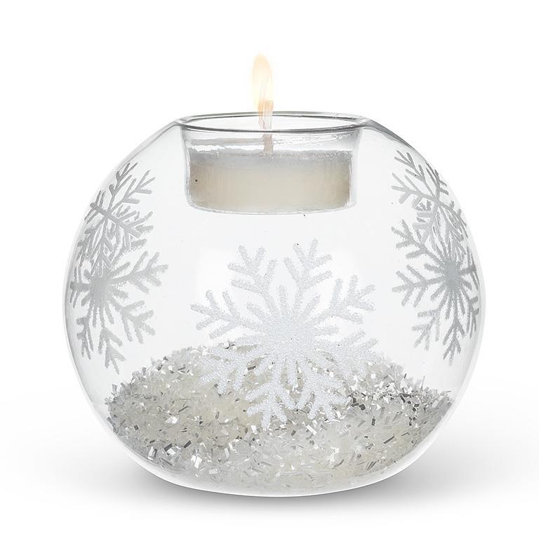 Snowflake & Snow Ball Votive-3.5"D | Putti Christmas 